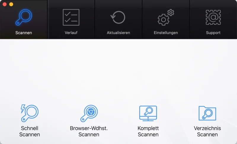 Scan-Optionen von Antivirus Zap